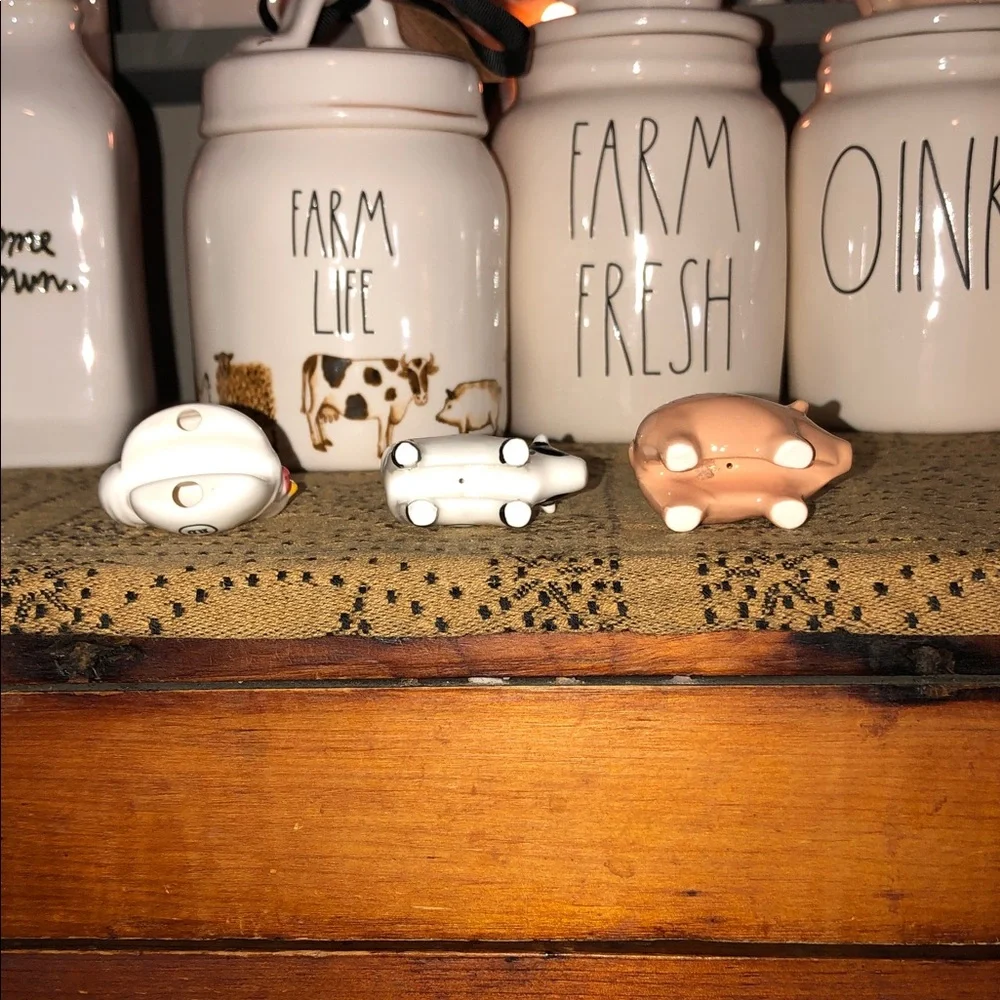 Rae Dunn Farm Animals Mug Charms Set of 3 (Rooster/Cow/Pig)